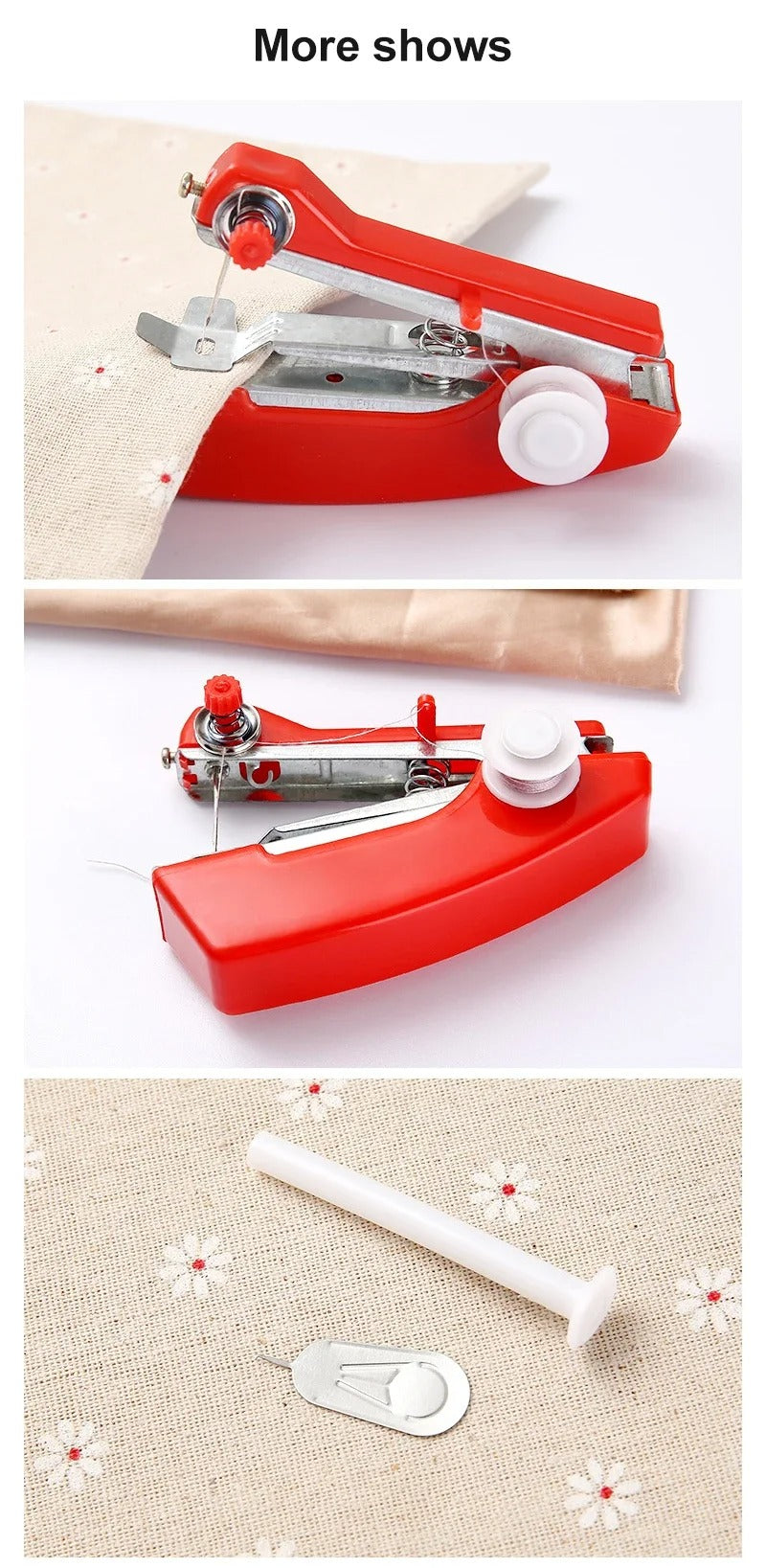 Mini máquina de coser a mano.