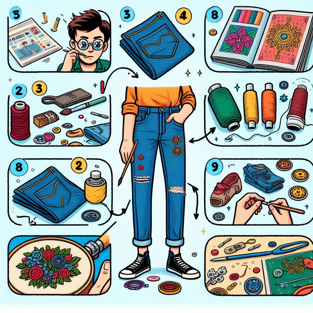 Comment customiser un vieux jean avec de la broderie ?