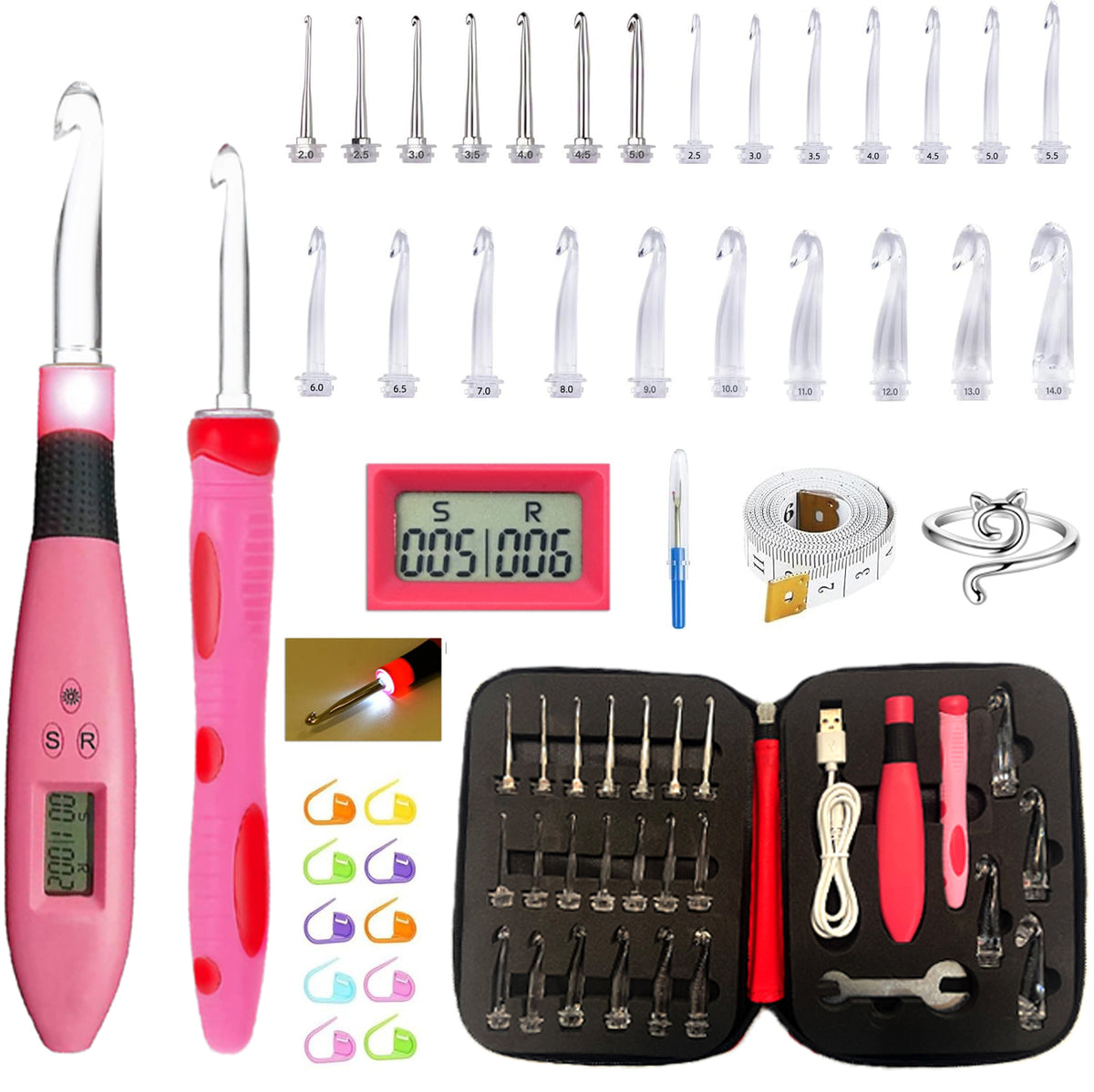 Coffret de 24 crochets lumineux avec compteur numérique