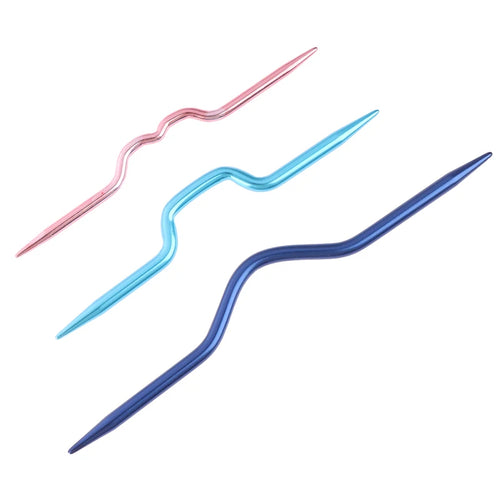 3 aiguilles de tricot courbées