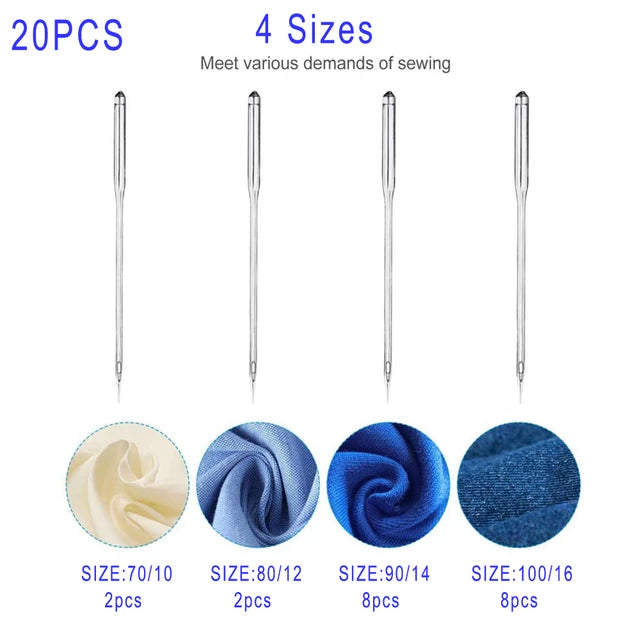 Juego de 20 agujas para máquina de coser.