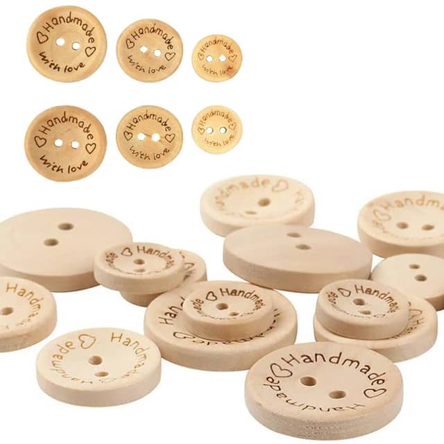 Boutons artisanaux en bois : pour couture et déco