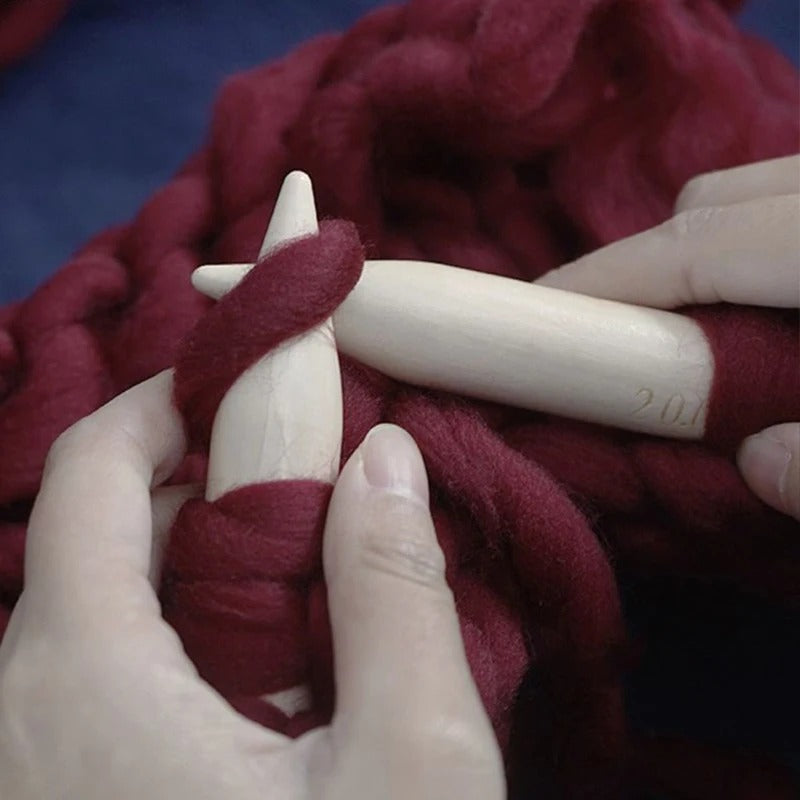 Aiguilles à tricoter circulaires en bois