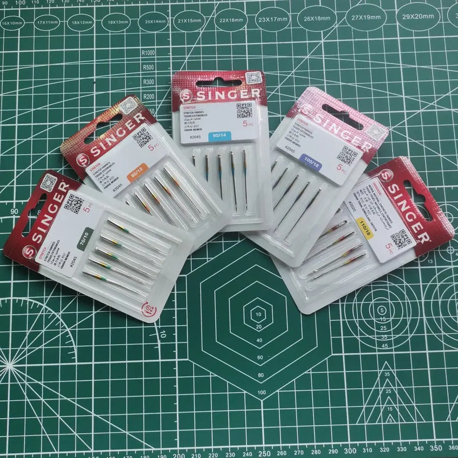 Agujas de coser x5 Singer — #2045 telas elásticas