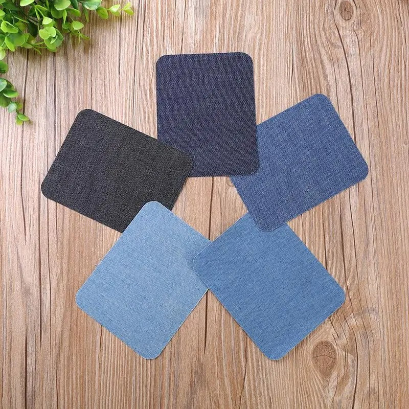 5 piezas de tela termoadhesiva efecto denim.