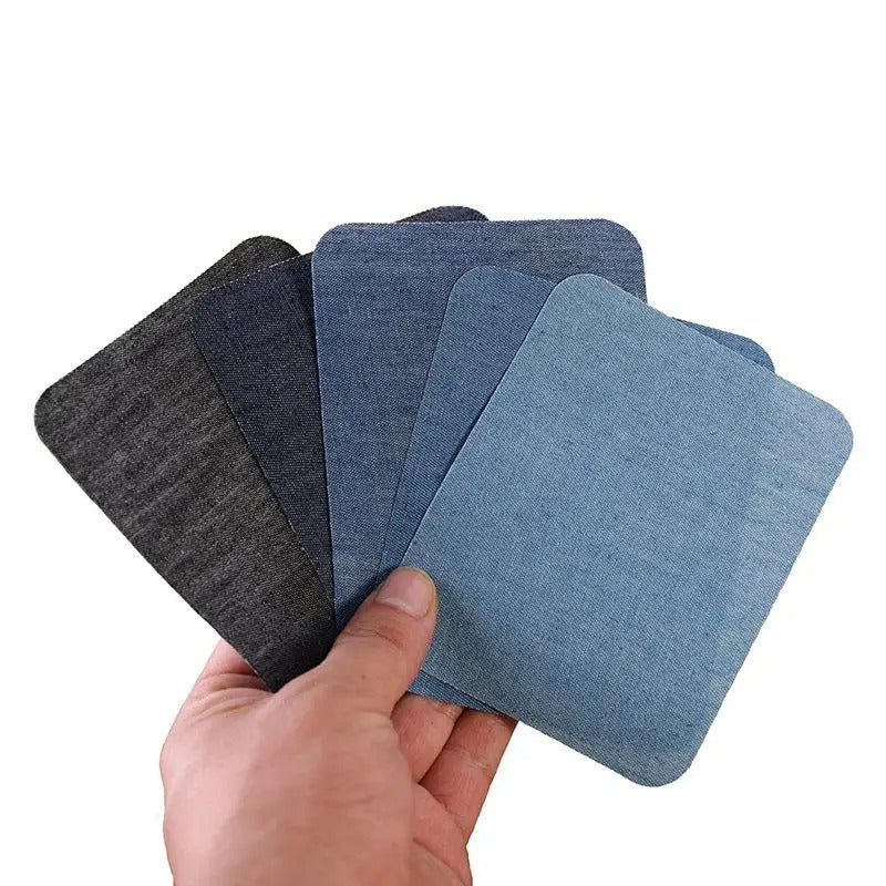5 piezas de tela termoadhesiva efecto denim.