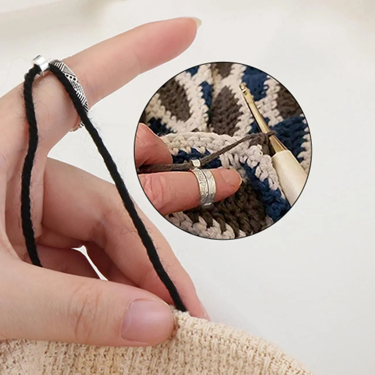 Bague pour tricot et crochet — 2 pièces