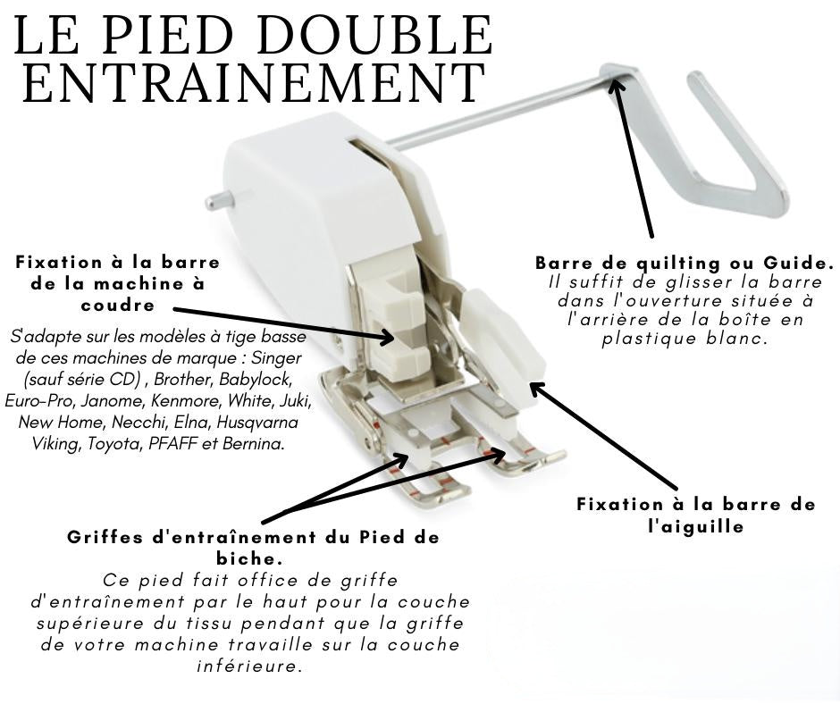 Pied presseur double entraînement