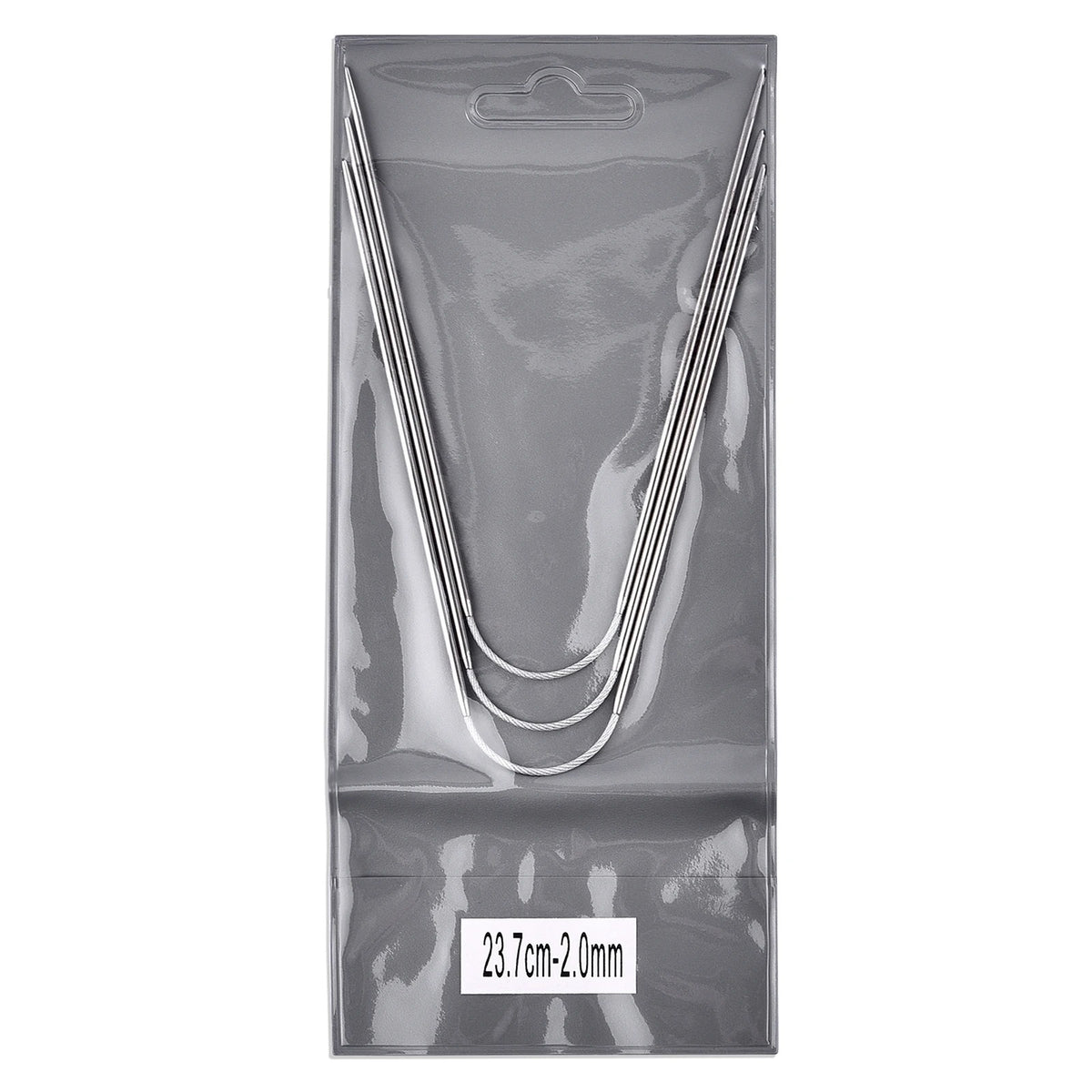 Kit de 3 aiguilles à tricoter circulaires en acier inoxydable