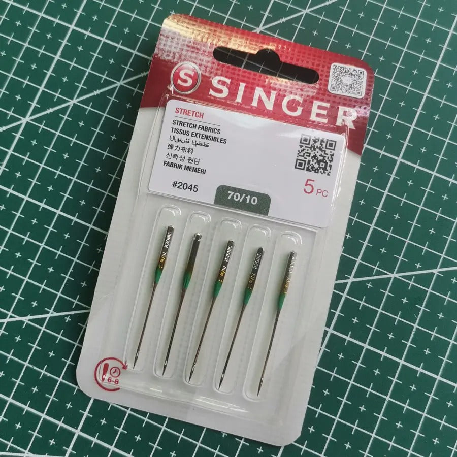 Agujas de coser x5 Singer — #2045 telas elásticas