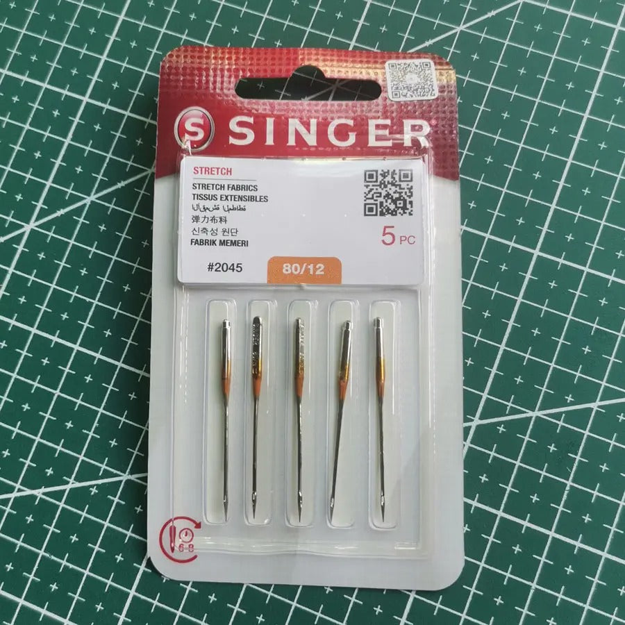 Agujas de coser x5 Singer — #2045 telas elásticas