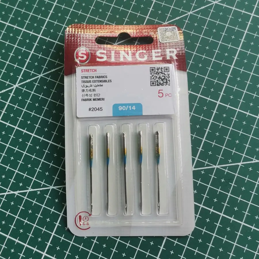 Agujas de coser x5 Singer — #2045 telas elásticas